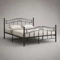 Metallbett Doppelbett mit Kopf- und Fußteil, Schwarz, Liegefläche 140 x 200 cm