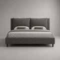 Polsterbett Doppelbett 180 x 200 cm mit Holzlattenrost und gepolstertem Kopfteil, Polyester, Anthrazit