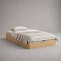 Einzelbett-Bettgestell aus massivem Kiefernholz mit Lattenrost, Natur, 90 × 200 cm